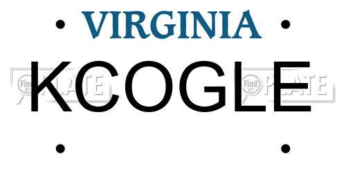 KCOGLE Virginia License Plate