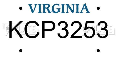 KCP3253 Virginia License Plate