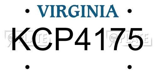 KCP4175 Virginia License Plate