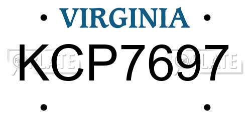 KCP7697 Virginia License Plate