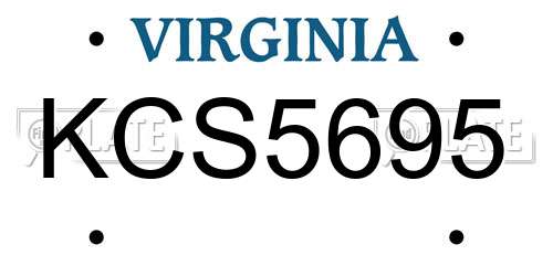 KCS5695 Virginia License Plate