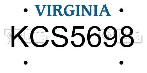 KCS5698 Virginia License Plate