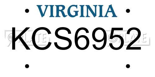KCS6952 Virginia License Plate