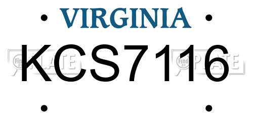KCS7116 Virginia License Plate
