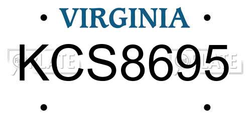 KCS8695 Virginia License Plate