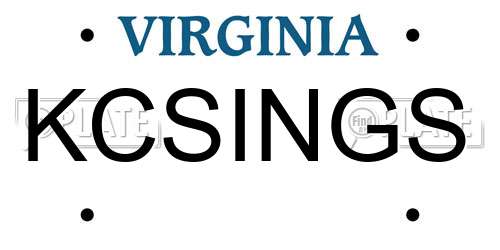 KCSINGS Virginia License Plate