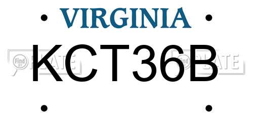 KCT36B Virginia License Plate