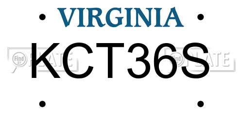 KCT36S Virginia License Plate