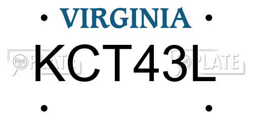 KCT43L Virginia License Plate