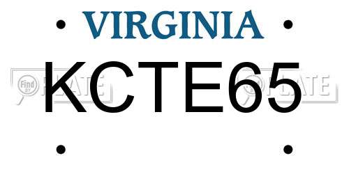 KCTE65 Virginia License Plate