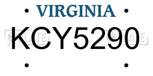 KCY5290 Virginia License Plate