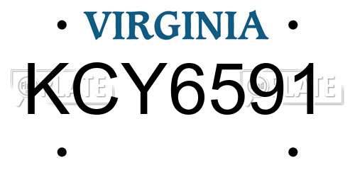 KCY6591 Virginia License Plate