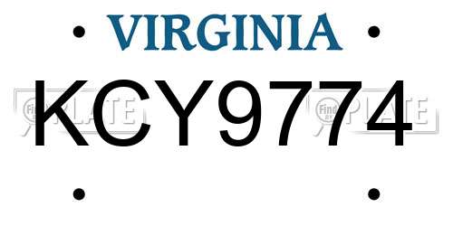KCY9774 Virginia License Plate