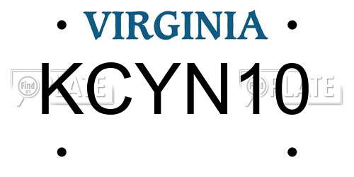 KCYN10 Virginia License Plate