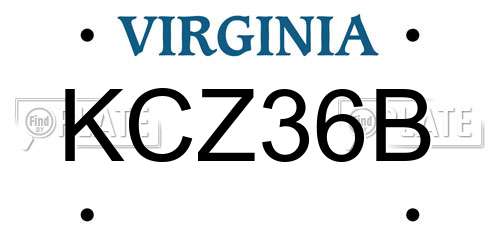 KCZ36B Virginia License Plate