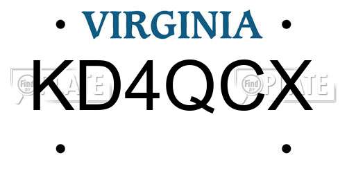 KD4QCX Virginia License Plate