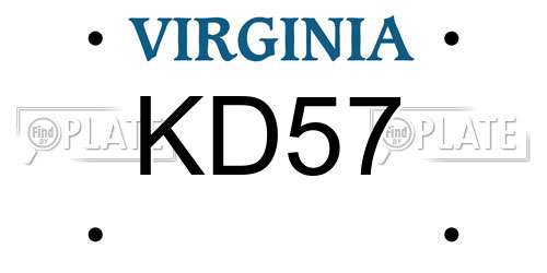 KD57 Virginia License Plate
