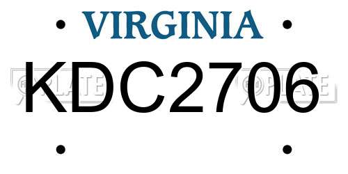 KDC2706 Virginia License Plate
