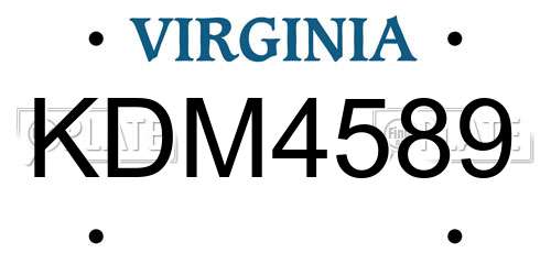KDM4589 Virginia License Plate