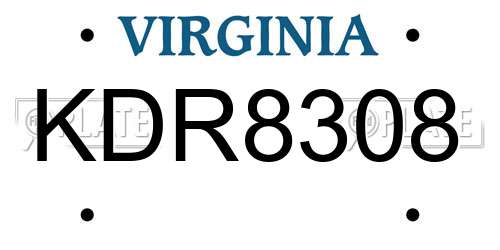 KDR8308 Virginia License Plate