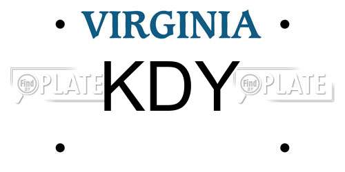 KDY Virginia License Plate