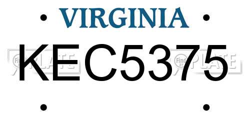 KEC5375 Virginia License Plate