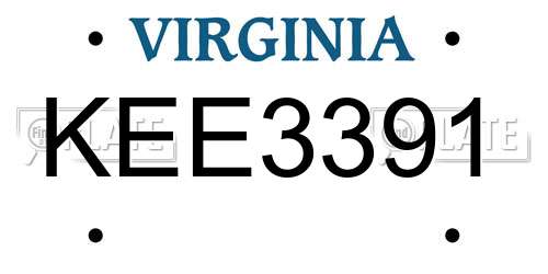 KEE3391 Virginia License Plate
