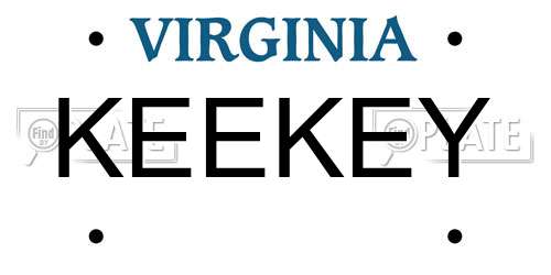 KEEKEY Virginia License Plate