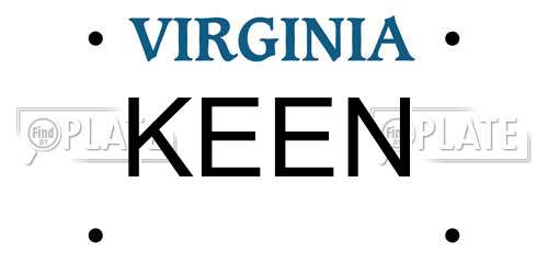 KEEN Virginia License Plate