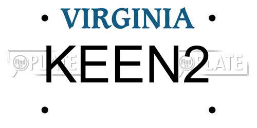 KEEN2 Virginia License Plate