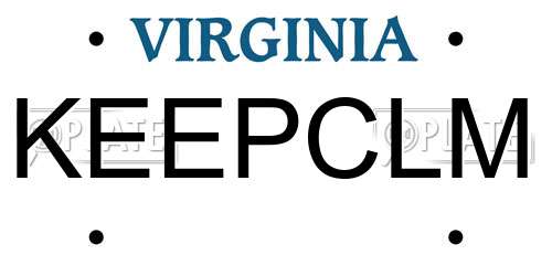 KEEPCLM Virginia License Plate