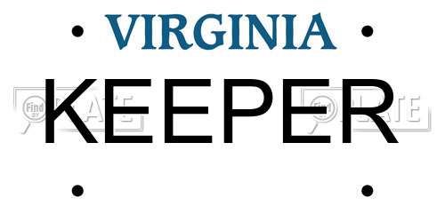 KEEPER Virginia License Plate