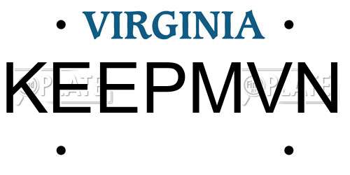 KEEPMVN Virginia License Plate