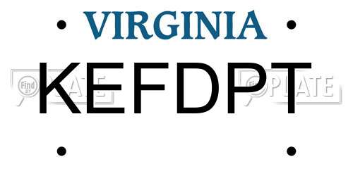 KEFDPT Virginia License Plate