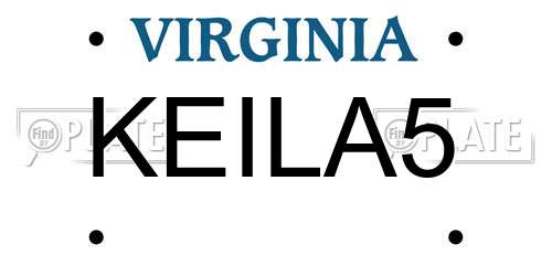 KEILA5 Virginia License Plate