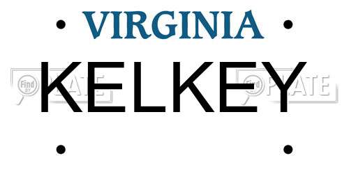 KELKEY Virginia License Plate