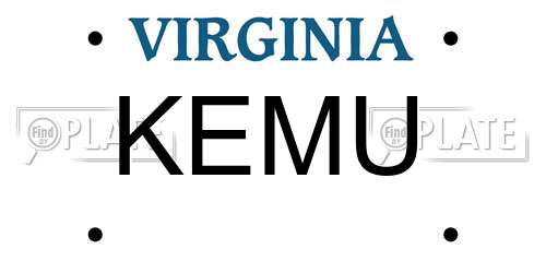 KEMU Virginia License Plate