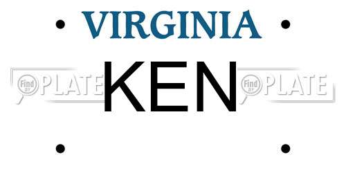 KEN Virginia License Plate
