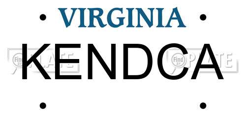 KENDCA Virginia License Plate