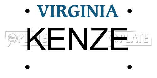 KENZE Virginia License Plate
