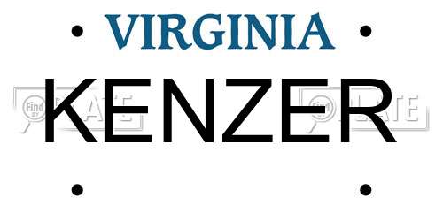 KENZER Virginia License Plate