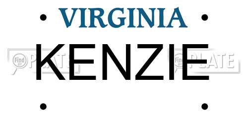 KENZIE Virginia License Plate