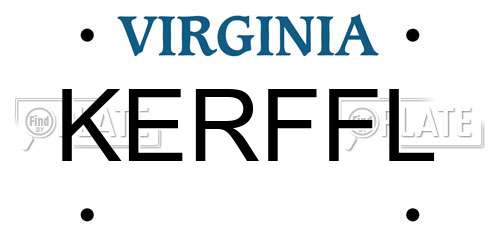 KERFFL Virginia License Plate