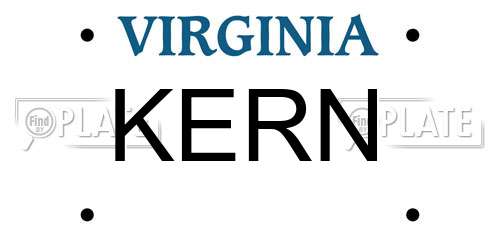 KERN Virginia License Plate