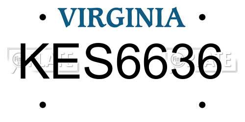 KES6636 Virginia License Plate