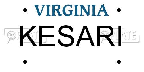 KESARI Virginia License Plate