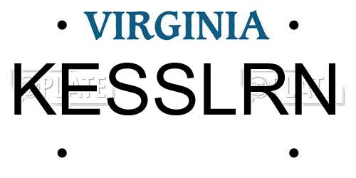 KESSLRN Virginia License Plate