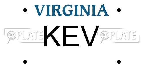 KEV Virginia License Plate