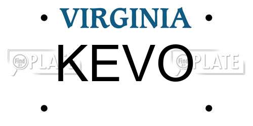 KEVO Virginia License Plate
