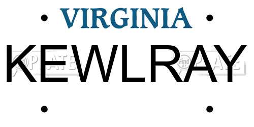 KEWLRAY Virginia License Plate